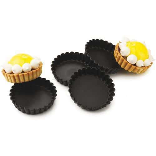 Moule à tartelette ronde cannelé Exoglass - Lot de 12 - Matfer