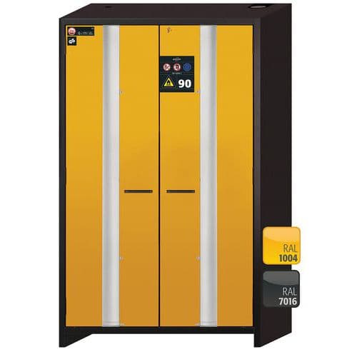 Armoire de sécurité Q-PHOENIX-90 Gris RAL 9016/Jaune RAL 1004 - asecos