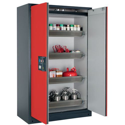 Armoire de sécurité Q-CLASSIC-90 Gris/Rouge RAL 3020 - asecos