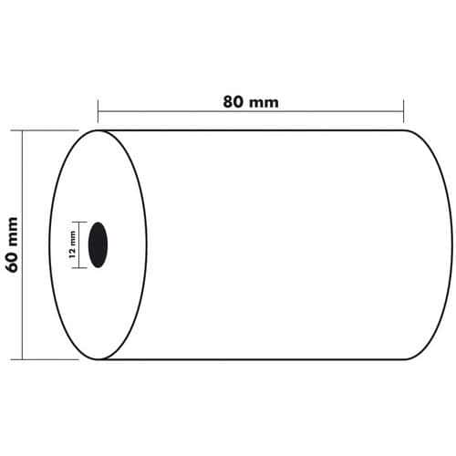 Rol voor weegschaal  - 1 laags thermisch 55g/m2 Exacompta