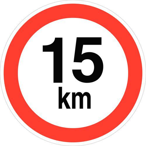 Pictogramme de signalisation - Vitesse limitée à 15 km/h - Aluminium