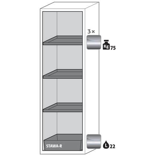 Armoire S-CLASSIC90 Maintien de porte - Bac rétention - 596mm - Asecos