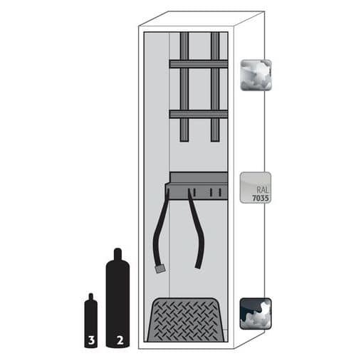 Armoire pour bouteilles de gaz G-CLASSIC-30 gris RAL 7035 - asecos