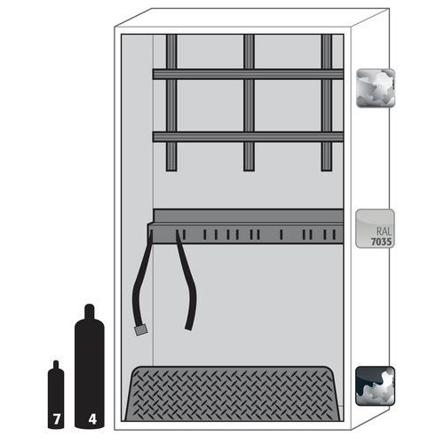 Armoire pour bouteilles de gaz G-CLASSIC-30 gris RAL 7035 - asecos