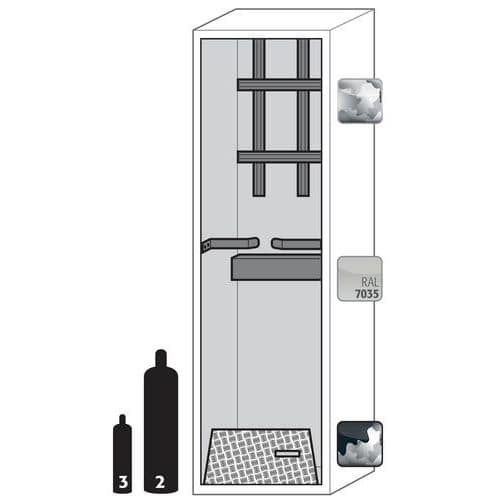 Gasflessenkast G-ULTIMATE-90 - 2x5L - standaard - 598mm - Asecos