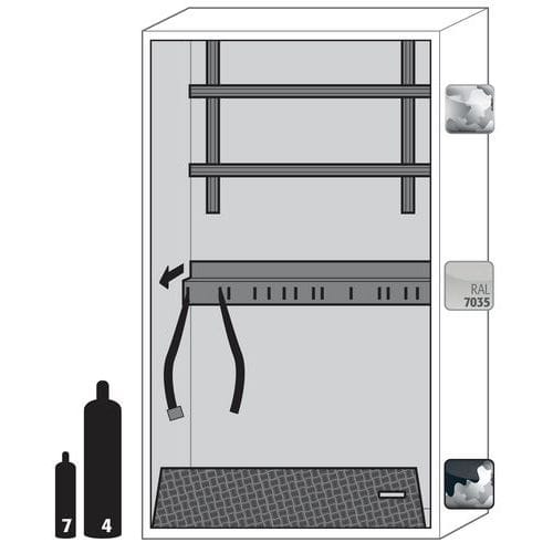 Gasflessenkast G-ULTIMATE-90 - Standaard - 1198mm - Asecos