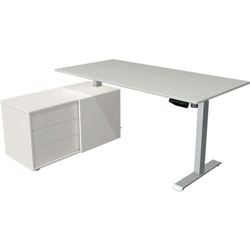 Bureau compleet Move 1, zilver, memory functie, B180xD80 /B102xD50 cm