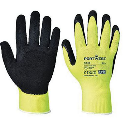 Handschoen Latex Hi-Vis Grip Geel A340 Portwest