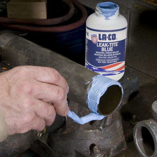 Schroefdraadafdichting economisch met PTFE Leak-Tite Blue