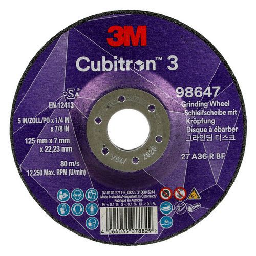 Disque à meuler à moyeu déporté Cubitron 3 T27 - 3M