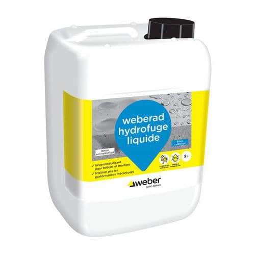 Hydrofuge pour imperméabilisation des mortiers et bétons - Weber