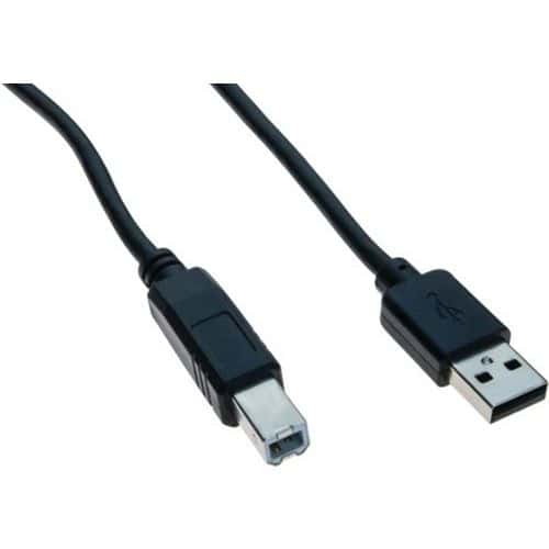 Cordon USB 2.0 type A et B noir - 5m