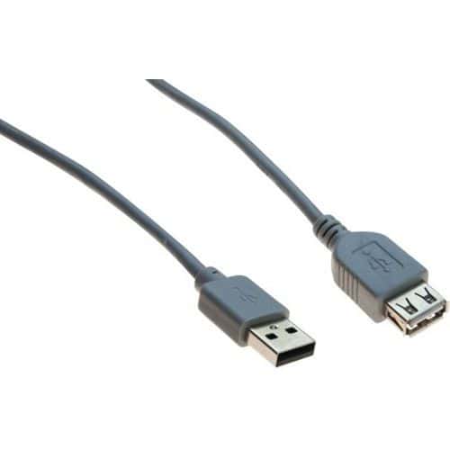 Rallonge USB 2.0 grise - 0,4 m