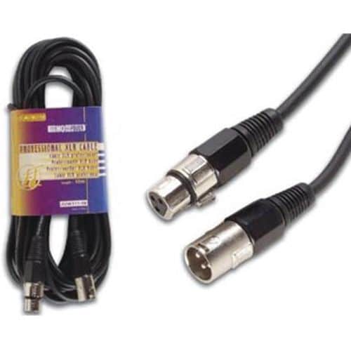 Rallonge xlr 3P male et femelle noir 10m