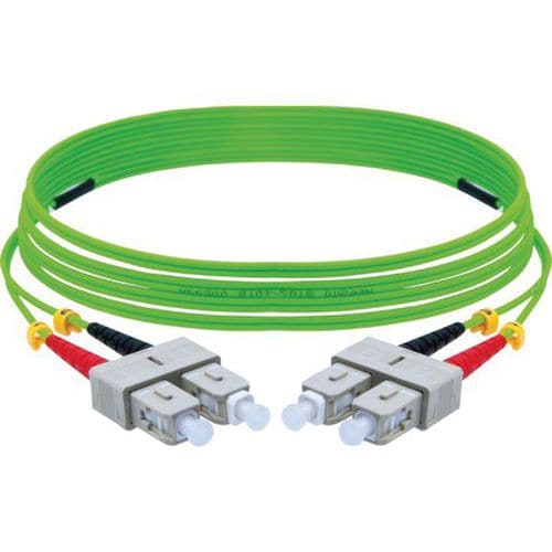 Jarretière duplex 2.0 mm OM5 SC-UPC/SC-UPC vert - 10 m