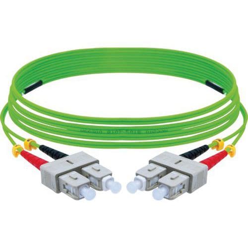 Jarretière duplex 2.0 mm OM5 SC-UPC/SC-UPC vert - 2 m