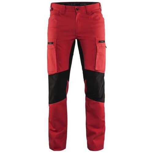 Service werkbroek met stretch 1459 - rood/zwart