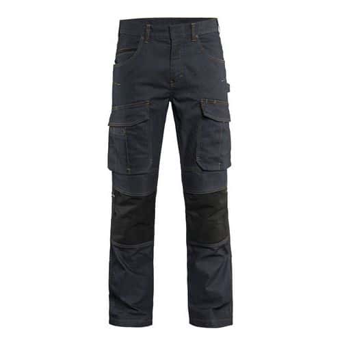 Pantalon services denim/stretch 2D marine/noir