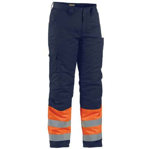 Winterwerkbroek High Vis 1862 - oranje/marineblauw