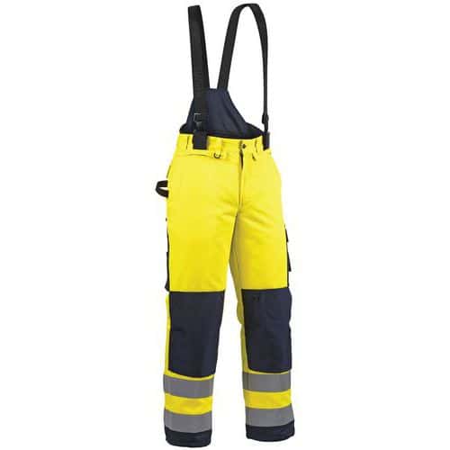 Winterwerkbroek High Vis 1885 - ademend materiaal - geel/marineblauw