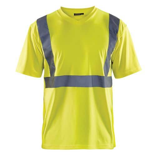 T-Shirt High Vis 3313 - V hals - geel