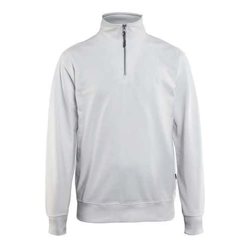 Sweatshirt met halve rits zonder zak 3369 - wit