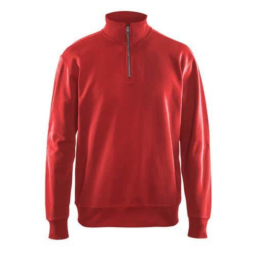 Sweat col camionneur rouge