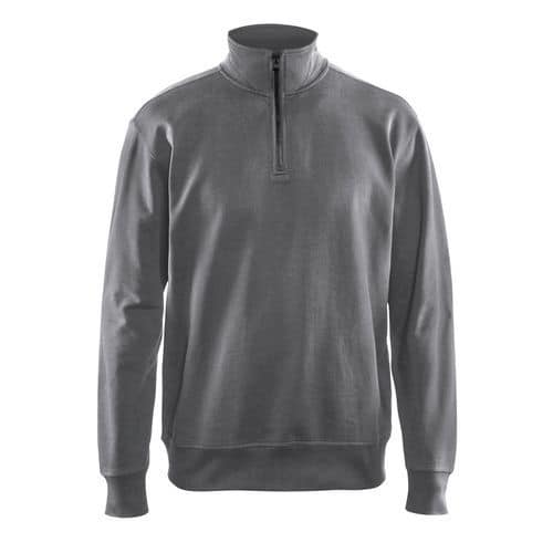 Sweatshirt met halve rits zonder zak 3369 - grijs