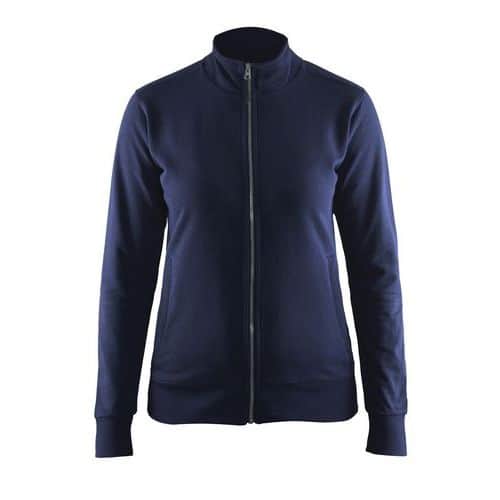 Sweatshirt Dames  one way rits zonder zak 3372 - marineblauw