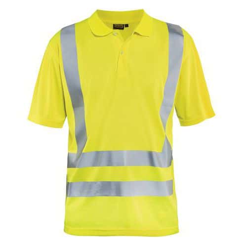 Polo anti-UV haute visibilité jaune fluorescent