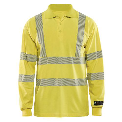 Polo lange mouw Multinorm Piqué High Vis 3439 - geel