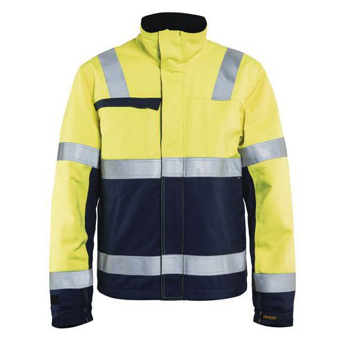 Veste hiver multinormes jaune fluorescent/marine, doublée