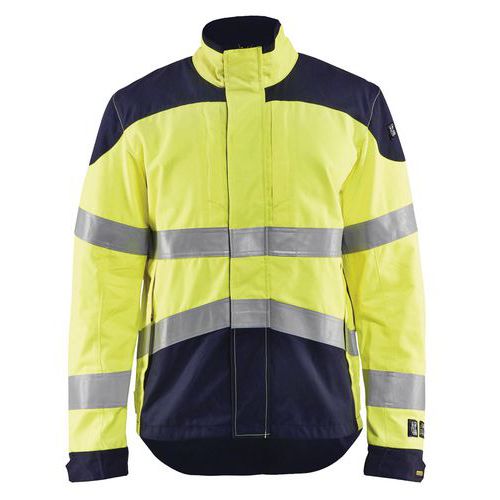 Veste multinormes inhérent jaune fluorescent/marine