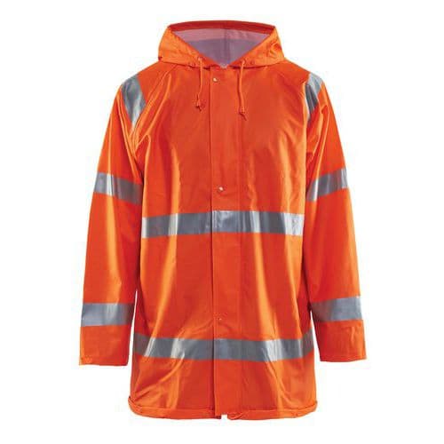 Veste de pluie haute visibilité niveau 1 orange fluorescent