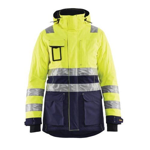 Winterparka High Vis Dames 4472 - geel/marineblauw