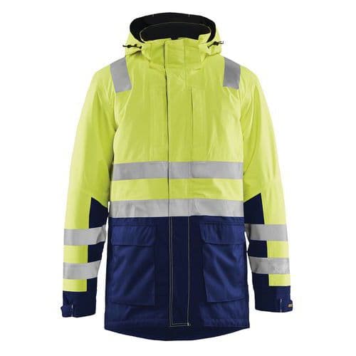 Parka haute visibilité jaune fluorescent/marine