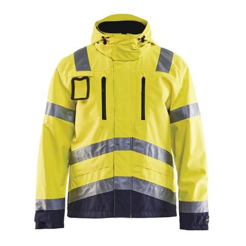 Veste haute visibilité jaune fluorescent/marine respirant