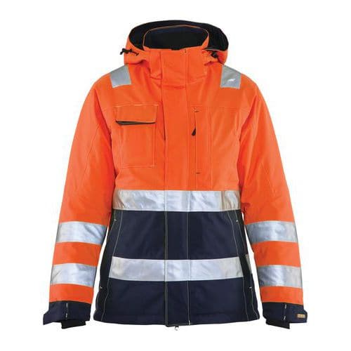 Winterjas High Vis Dames 4872 - oranje/marineblauw