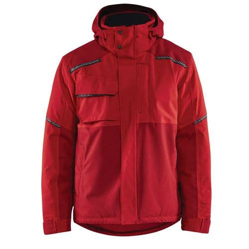 Veste hiver stretch 2D rouge/rouge foncé respirant étanche