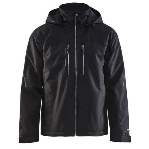 Veste hiver technique noir, matériau respirant étanche