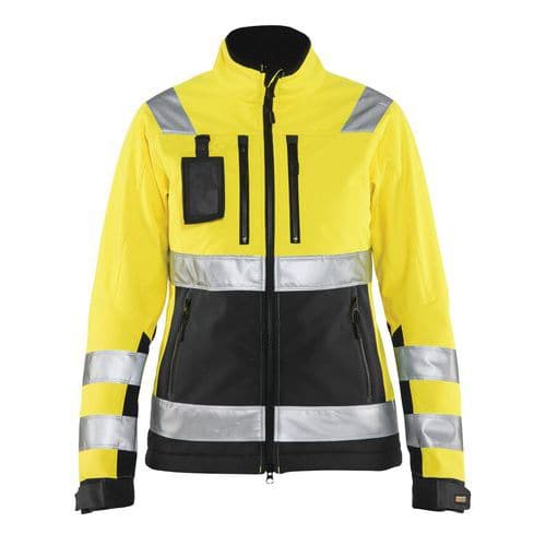 Veste softshell haute visibilité femme jaune fluorescent/noir