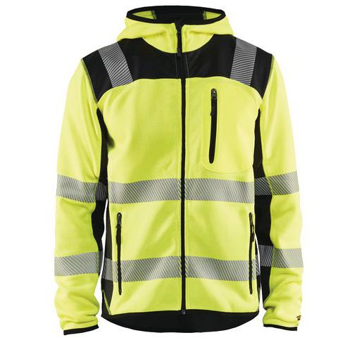 Vest Gebreid met capuchon High Vis 4923 - geel/zwart