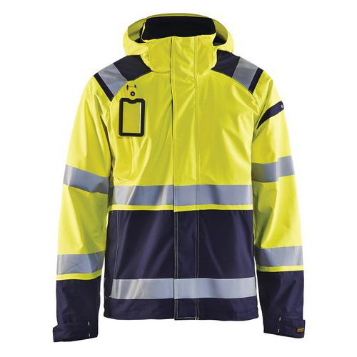 Veste hardshell haute visibilité jaune fluorescent/marine