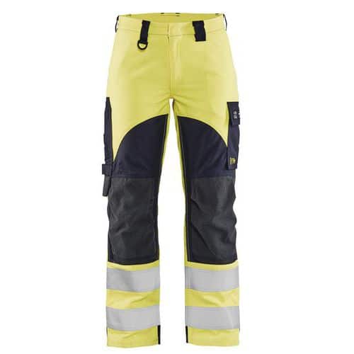 Pantalon multinormes inhérent femme jaune fluorescent/marine