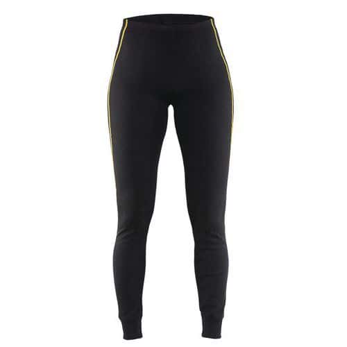 Bas de sous-vêtement retardant flamme laine merinos femme noir