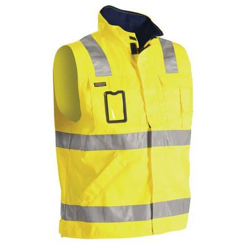 Werkvest Ongevoerd High Vis 8505 - Geel/Marineblauw