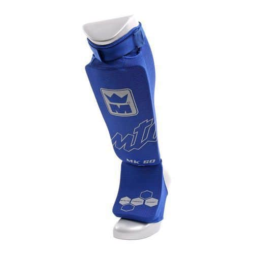 Protections tibias + pieds Montana bleu pour karaté et Tae Kwon do