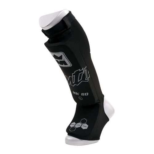 Protections tibias + pieds Montana noir pour karaté et Tae Kwon do