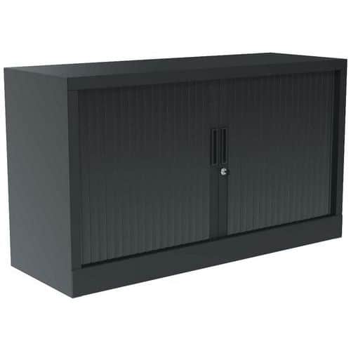 Armoire à rideaux - Avec plateau supérieur - Noir