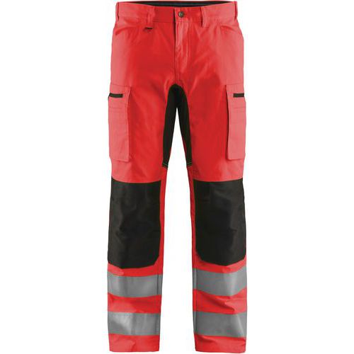 Werkbroek hoge zichtbaarheid - rood/zwart - Blåkläder